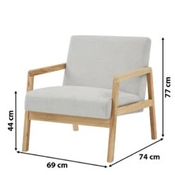 Fauteuil BONIFACIO En Tissu Gris Clair -Maison Jardin Élégance fauteuil bonifacio en tissu gris clair 5