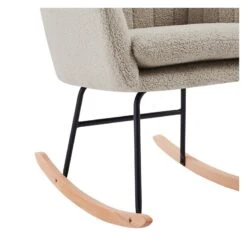 Fauteuil ELSA à Bouclette Beige Rocking Chair -Maison Jardin Élégance fauteuil elsa a bouclette beige rocking chair 4