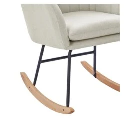 Fauteuil ELSA Tissu Beige Rocking Chair -Maison Jardin Élégance fauteuil elsa beige rocking chair 4
