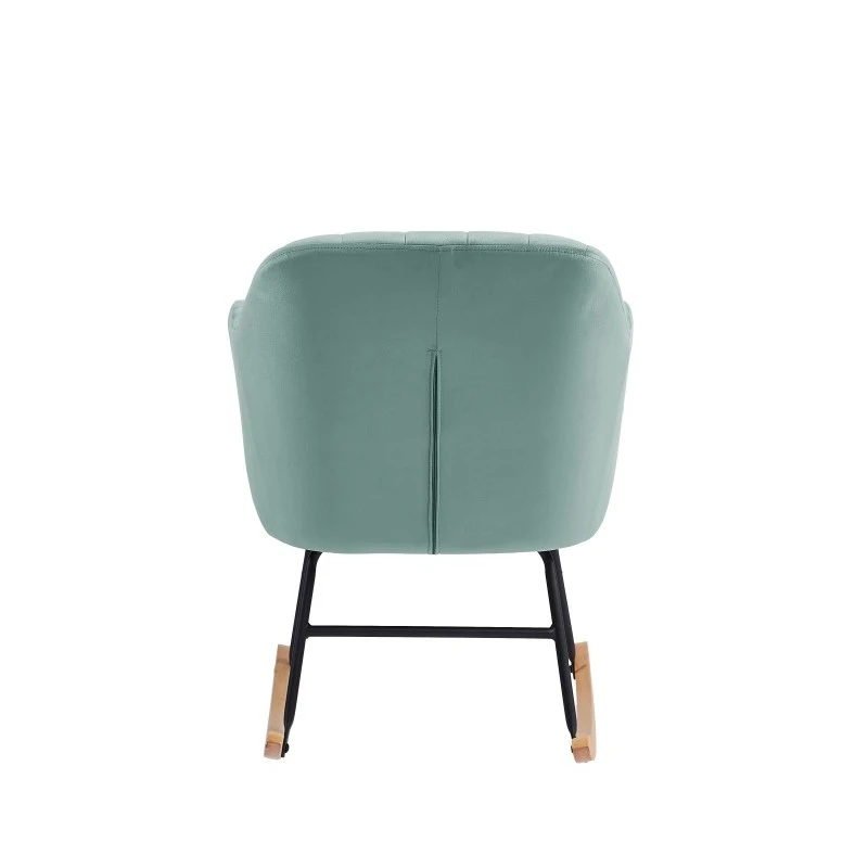 Fauteuil ELSA En Velours Vert D'eau Rocking Chair 4 Fauteuil ELSA En Velours Vert D'eau Rocking Chair – Image 4