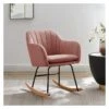 Fauteuil ELSA Tissu Rose Poudré Rocking Chair