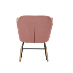 Fauteuil ELSA Tissu Rose Poudré Rocking Chair -Maison Jardin Élégance fauteuil elsa rose poudre rocking chair 3