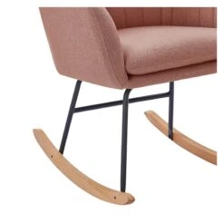 Fauteuil ELSA Tissu Rose Poudré Rocking Chair -Maison Jardin Élégance fauteuil elsa rose poudre rocking chair 4