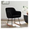 Fauteuil ELSA En Velours Noir Rocking Chair