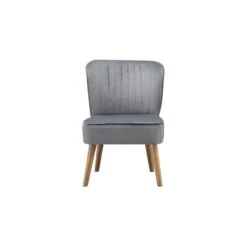 Fauteuil HANNA En Velours Gris 1 Place 53 X 67.5 X 80 Cm -Maison Jardin Élégance fauteuil hanna velours gris 1 place 53x675x80 cm 2