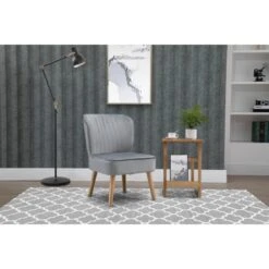 Fauteuil HANNA En Velours Gris 1 Place 53 X 67.5 X 80 Cm