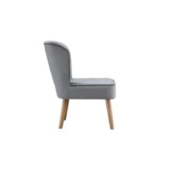 Fauteuil HANNA En Velours Gris 1 Place 53 X 67.5 X 80 Cm -Maison Jardin Élégance fauteuil hanna velours gris 1 place 53x675x80 cm 3