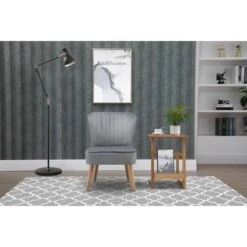 Fauteuil HANNA En Velours Gris 1 Place 53 X 67.5 X 80 Cm -Maison Jardin Élégance fauteuil hanna velours gris 1 place 53x675x80 cm 6