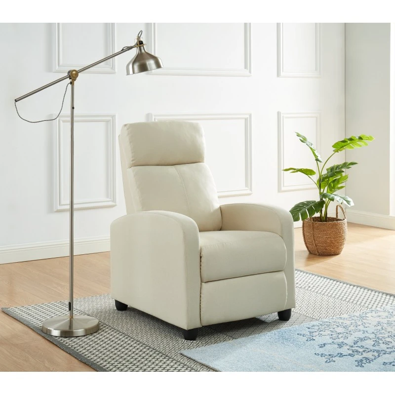 Fauteuil Inclinable ALVA En Tissu écru Avec Fonction Push Back 1 Fauteuil Inclinable ALVA En Tissu écru Avec Fonction Push Back