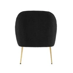 Fauteuil MARCELINO En Tissu Bouclette Anthracite Avec Piètement Doré -Maison Jardin Élégance fauteuil marcelino en tissu anthracite avec pieds dore 3