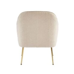 Fauteuil MARCELINO En Tissu Bouclette Beige Avec Piètement Doré -Maison Jardin Élégance fauteuil marcelino en tissu beige avec pieds dore 3