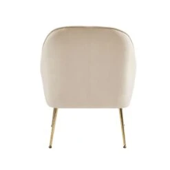 Fauteuil MARCELINO En Velours Beige Avec Piètement Doré -Maison Jardin Élégance fauteuil marcelino en velours beige avec pieds dore 3