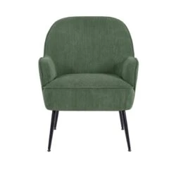 Fauteuil MARCELINO En Velours Côtelé Vert Avec Piètement Noir 7 Fauteuil MARCELINO En Velours Côtelé Vert Avec Piètement Noir -Maison Jardin Élégance fauteuil marcelino en velours cotele vert avec pieds noir 2