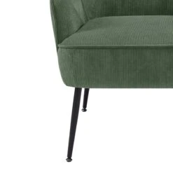 Fauteuil MARCELINO En Velours Côtelé Vert Avec Piètement Noir 9 Fauteuil MARCELINO En Velours Côtelé Vert Avec Piètement Noir -Maison Jardin Élégance fauteuil marcelino en velours cotele vert avec pieds noir 4