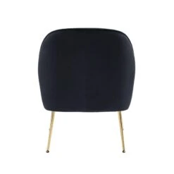 Fauteuil MARCELINO En Velours Noir Avec Piètement Doré -Maison Jardin Élégance fauteuil marcelino en velours noir avec pieds dore 3