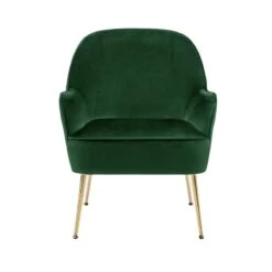 Fauteuil MARCELINO En Velours Vert Avec Pieds Doré -Maison Jardin Élégance fauteuil marcelino en velours vert avec pieds dore 2