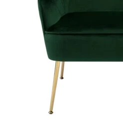 Fauteuil MARCELINO En Velours Vert Avec Pieds Doré -Maison Jardin Élégance fauteuil marcelino en velours vert avec pieds dore 4