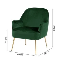 Fauteuil MARCELINO En Velours Vert Avec Pieds Doré -Maison Jardin Élégance fauteuil marcelino en velours vert avec pieds dore 5