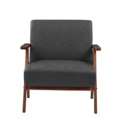 Fauteuil OSLO En PU Noir -Maison Jardin Élégance fauteuil oslo en pu noir 2