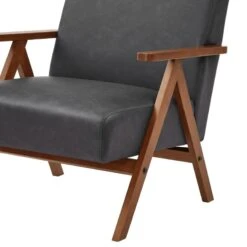 Fauteuil OSLO En PU Noir -Maison Jardin Élégance fauteuil oslo en pu noir 4
