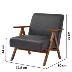 Fauteuil OSLO En PU Noir -Maison Jardin Élégance fauteuil oslo en pu noir 5