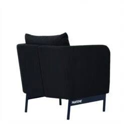 Fauteuil PANTONE Tissu Bleu Nuit Avec Piètement Métal Bleu Nuit -Maison Jardin Élégance fauteuil pantone tissu bleu avec pietement metal bleu 3