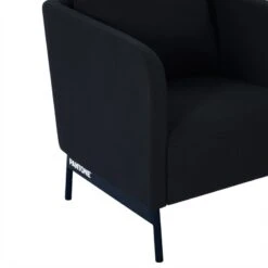 Fauteuil PANTONE Tissu Bleu Nuit Avec Piètement Métal Bleu Nuit -Maison Jardin Élégance fauteuil pantone tissu bleu avec pietement metal bleu 4