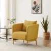 Fauteuil PANTONE Tissu Jaune Moutarde Avec Piètement Métal Jaune Moutarde