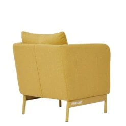 Fauteuil PANTONE Tissu Jaune Moutarde Avec Piètement Métal Jaune Moutarde -Maison Jardin Élégance fauteuil pantone tissu jaune avec pietement metal jaune 3