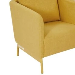 Fauteuil PANTONE Tissu Jaune Moutarde Avec Piètement Métal Jaune Moutarde -Maison Jardin Élégance fauteuil pantone tissu jaune avec pietement metal jaune 4
