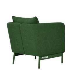 Fauteuil PANTONE Tissu Vert Olive Avec Piètement Métal Vert Olive -Maison Jardin Élégance fauteuil pantone tissu vert avec pietement metal vert 3