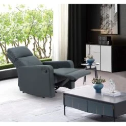 Fauteuil Relax CARLA En PU Noir Avec Fonction Manuel -Maison Jardin Élégance fauteuil relax carla en pu noir avec fonction manuel 5