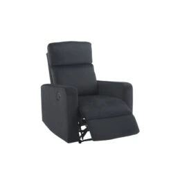 Fauteuil Relax LOVA Large En Velours Noir Avec Fonction électrique -Maison Jardin Élégance fauteuil relax lova large en velours noir avec fonction electrique 3