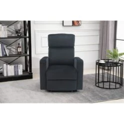 Fauteuil Relax LOVA Large En Velours Noir Avec Fonction électrique -Maison Jardin Élégance fauteuil relax lova large en velours noir avec fonction electrique 7