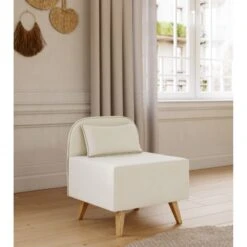 Fauteuil SARAH En Tissu Beige -Maison Jardin Élégance fauteuil sarah en tissu beige 3