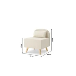 Fauteuil SARAH En Tissu Beige -Maison Jardin Élégance fauteuil sarah en tissu beige 4