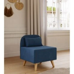 Fauteuil SARAH En Tissu Bleu 12 Fauteuil SARAH En Tissu Bleu -Maison Jardin Élégance fauteuil sarah en tissu bleu 5