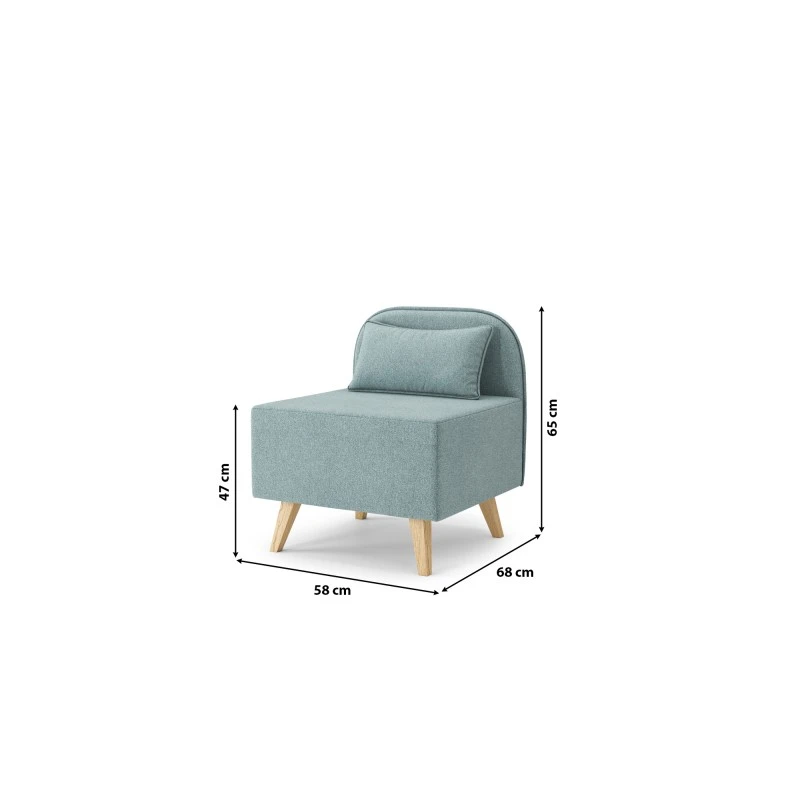 Fauteuil SARAH En Tissu Bleu Clair 7 Fauteuil SARAH En Tissu Bleu Clair – Image 7