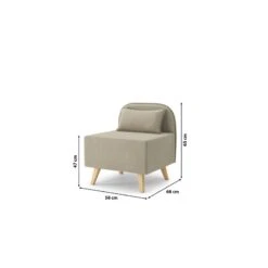 Fauteuil SARAH En Tissu Grège -Maison Jardin Élégance fauteuil sarah en tissu grege 6