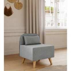 Fauteuil SARAH En Tissu Gris -Maison Jardin Élégance fauteuil sarah en tissu gris 5
