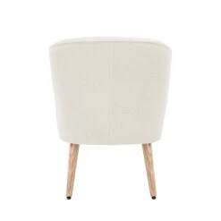 Fauteuil TIVOLI Tissu Bouclette Blanc -Maison Jardin Élégance fauteuil tivoli en teddy blanc 3