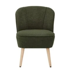 Fauteuil TIVOLI Tissu Bouclette Kaki -Maison Jardin Élégance fauteuil tivoli en teddy kaki 2