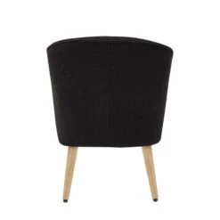 Fauteuil TIVOLI Tissu Bouclette Noir -Maison Jardin Élégance fauteuil tivoli en teddy noir 3