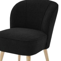 Fauteuil TIVOLI Tissu Bouclette Noir -Maison Jardin Élégance fauteuil tivoli en teddy noir 4