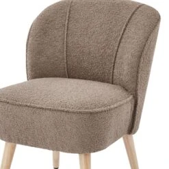Fauteuil TIVOLI Tissu Bouclette Taupe -Maison Jardin Élégance fauteuil tivoli en teddy taupe 4