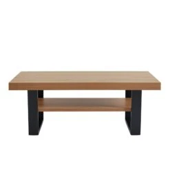 Table Basse FELIX Effet Chêne Et Métal Noir Double Plateau 8 Table Basse FELIX Effet Chêne Et Métal Noir Double Plateau -Maison Jardin Élégance felix06 table basse 1 etagere et pieds en metal melamine 3