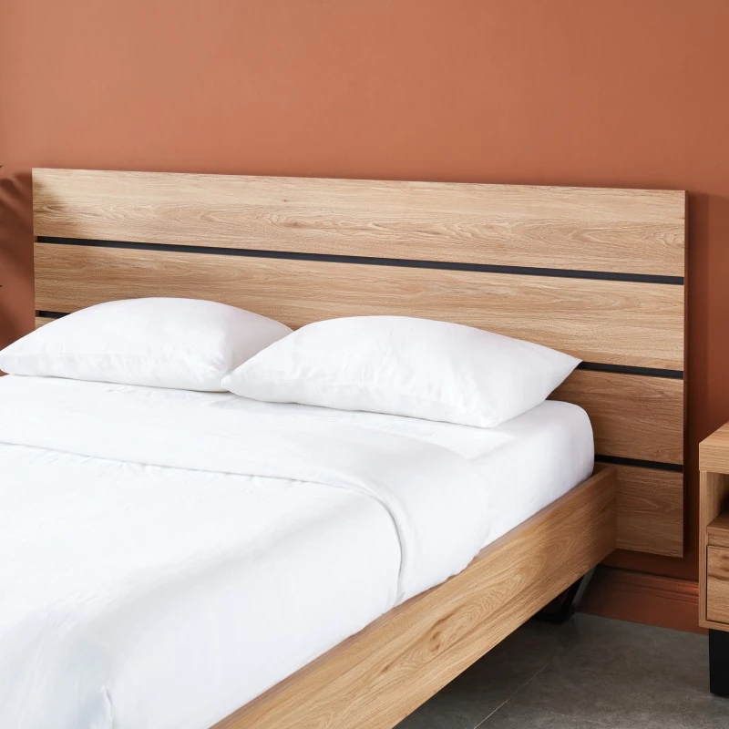 Lit FELIX Effet Chêne Et Métal Noir 160x200 Sommier Inclus 5 Lit FELIX Effet Chêne Et Métal Noir 160x200 Sommier Inclus – Image 5