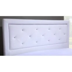 Lit à Led FILIP Simili Blanc Et Strass 160x200 Sommier Inclus -Maison Jardin Élégance filip lit 160 blanc avec led 3