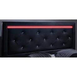 Lit à Led FILIP Simili Noir 160x200 Sommier Inclus 13 Lit à Led FILIP Simili Noir 160x200 Sommier Inclus -Maison Jardin Élégance filip lit 160 noir avec led 2
