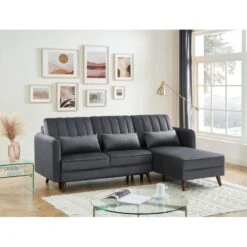 Canapé D'angle IDAHO Tissu Anthracite Angle Convertible -Maison Jardin Élégance idahoancvtxanth canape angle 4